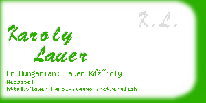 karoly lauer business card